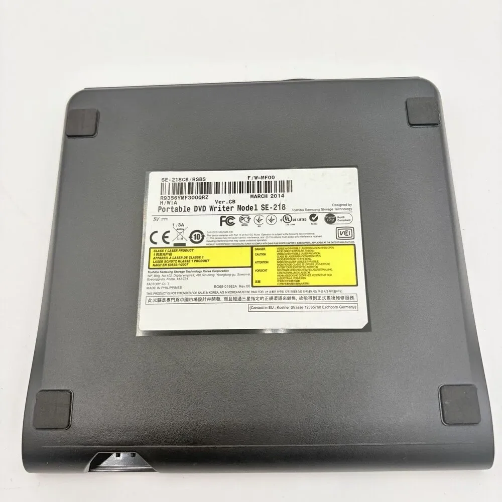 Samsung SE-218 Portable External DVD Writer USB Slim Optical Drive Tested